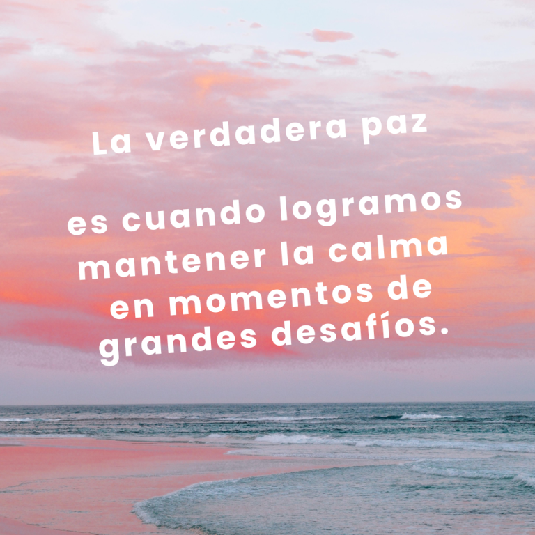 La verdadera paz es cuando logramos tener calma en momentos de grandes desafíos. (1)